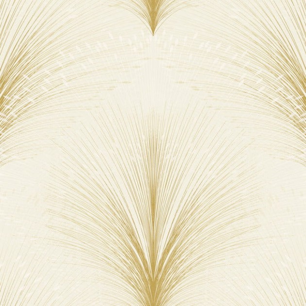 York OI0683 New Origins Papyrus Plume Ivory - tapeta w roślinny wzór w stylu art deco