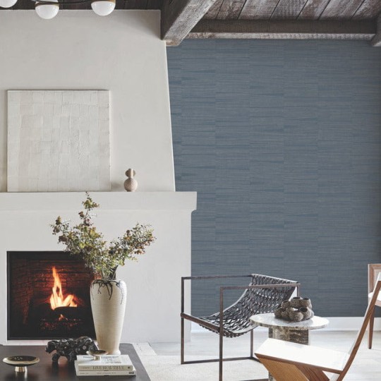 York OI0663 New Origins Natural Line Stripe Indigo - tapeta strukturalna w metaliczne linie