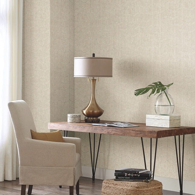 York OI0643 New Origins Flatiron Geometric Taupe - tapeta strukturalna w jodełkę