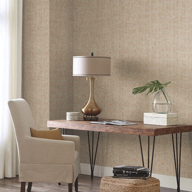 York OI0646 New Origins Flatiron Geometric Brick - tapeta strukturalna w jodełkę