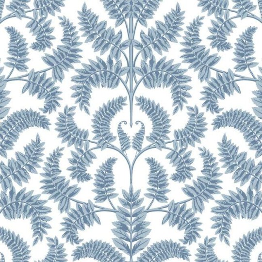 York DM4962 Damask Resource Library Royal Fern Damask Blue - tapeta w stylizowane paprocie