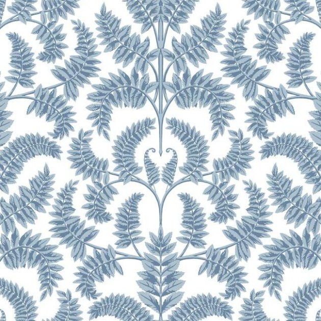 York DM4962 Damask Resource Library Royal Fern Damask Blue - tapeta w stylizowane paprocie