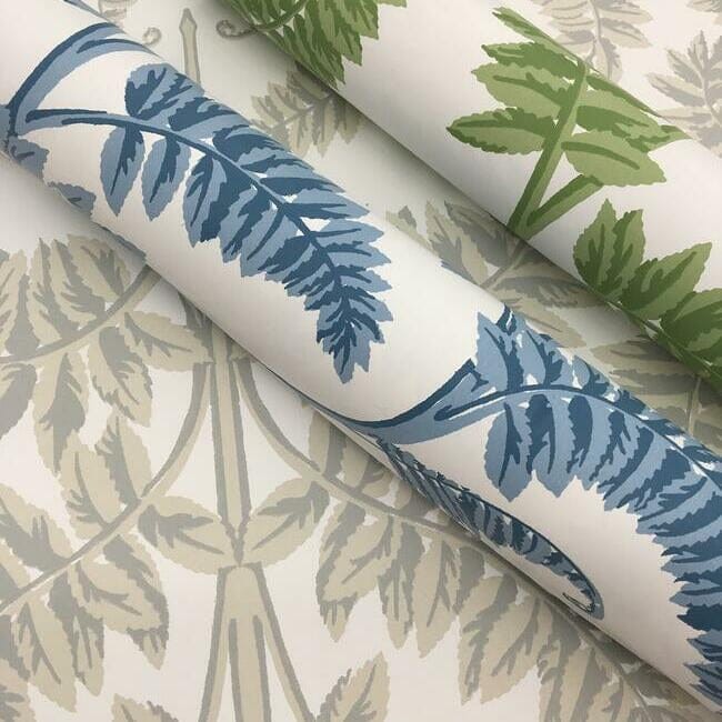 York DM4962 Damask Resource Library Royal Fern Damask Blue - tapeta w stylizowane paprocie