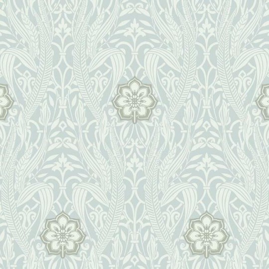 York DM4991 Damask Resource Library Gatsby Damask Sky - tapeta w stylizowane rośliny