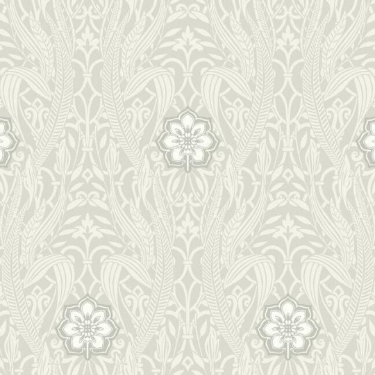 York DM4992 Damask Resource Library Gatsby Damask Grey - tapeta w stylizowane rośliny