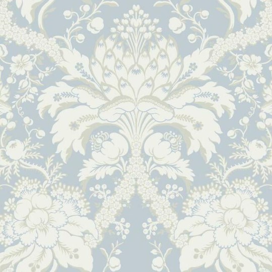 York DM4955 Damask Resource Library French Artichoke Damask Periwinkle - tapeta w stylizowane rośliny