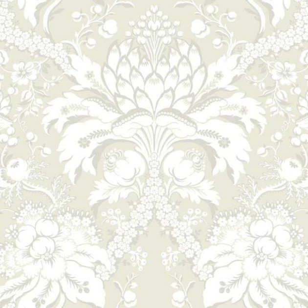 York DM4956 Damask Resource Library French Artichoke Damask Beige On Gold - tapeta w stylizowane rośliny
