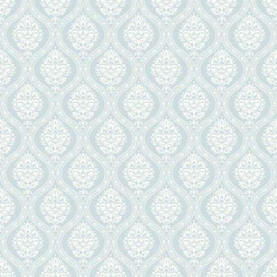 York DM5026 Damask Resource Library Petite Ogee Sky - tapeta w stylizowane rośliny