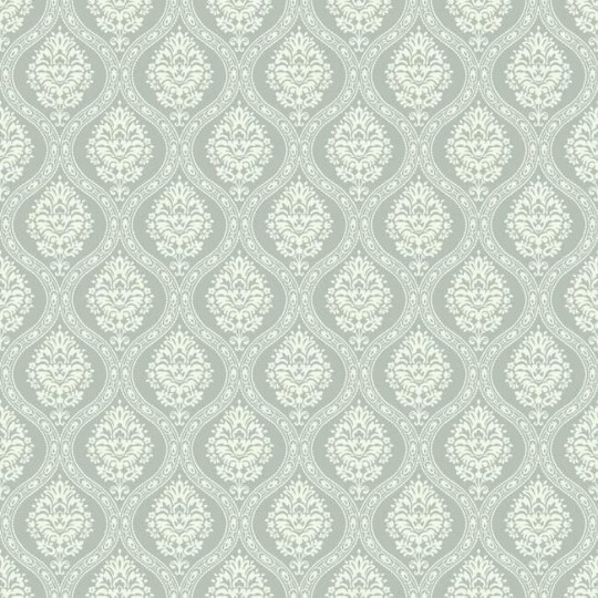 York DM5028 Damask Resource Library Petite Ogee Sage - tapeta w stylizowane rośliny