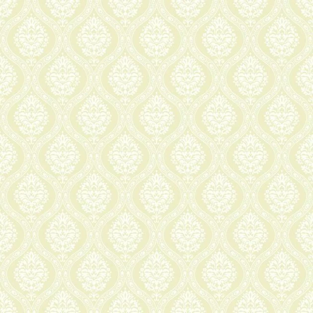 York DM5029 Damask Resource Library Petite Ogee Yellow - tapeta w stylizowane rośliny