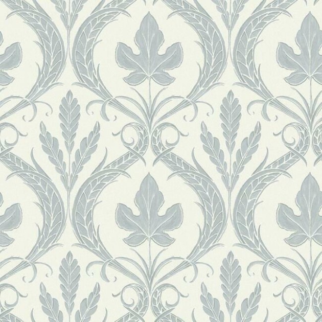 York DM4922 Damask Resource Library Adirondack Damask Smokey Blue/Beige - tapeta w stylizowane liście klonu
