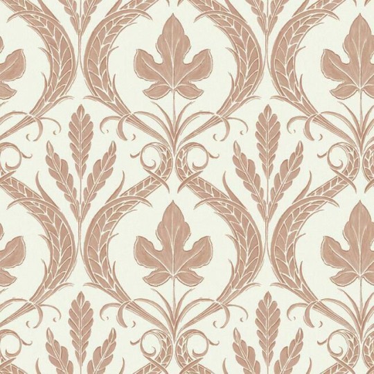 York DM4923 Damask Resource Library Adirondack Damask Clay/Beige - tapeta w stylizowane liście klonu