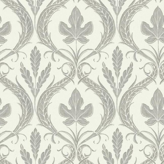 York DM4925 Damask Resource Library Adirondack Damask Grey/Beige - tapeta w stylizowane liście klonu