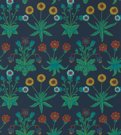 Morris & Co. 510034 Bedford Park Daisy Midnight - tapeta w stokrotki