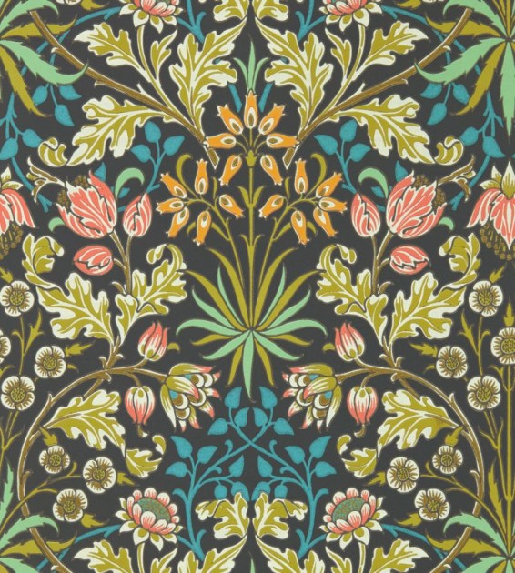 Morris & Co. 510009 Bedford Park Hyacinth Enchanted Green - tapeta w hiacynty