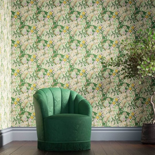 Morris & Co. 217330 Bedford Park Golden Lily Twister - tapeta roślinna