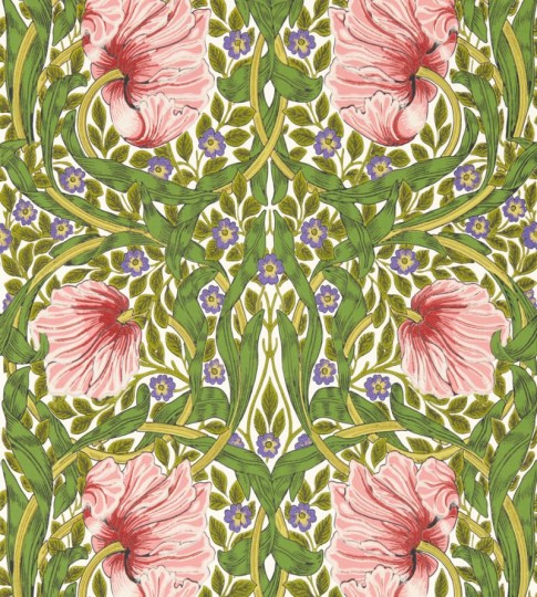 Morris & Co. 217333 Bedford Park Pimpernel Sap Green - tapeta botaniczna