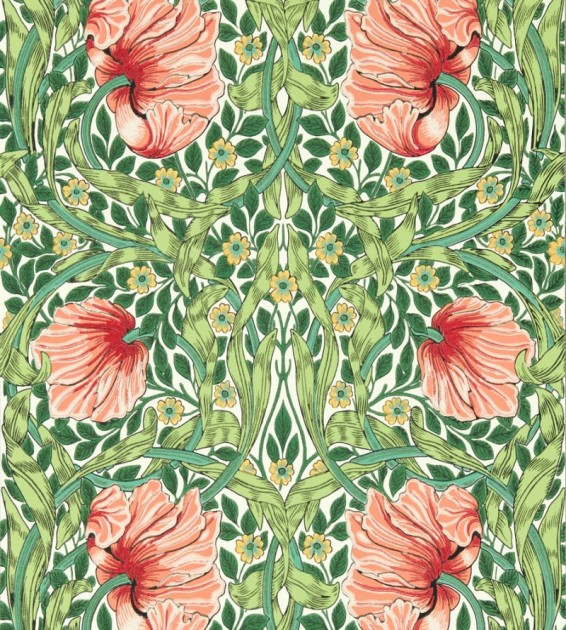 Morris & Co. 217332 Bedford Park Pimpernel Shamrock Watermelon - tapeta botaniczna