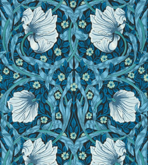Morris & Co. 217331 Bedford Park Pimpernel Midnight Opal - tapeta botaniczna