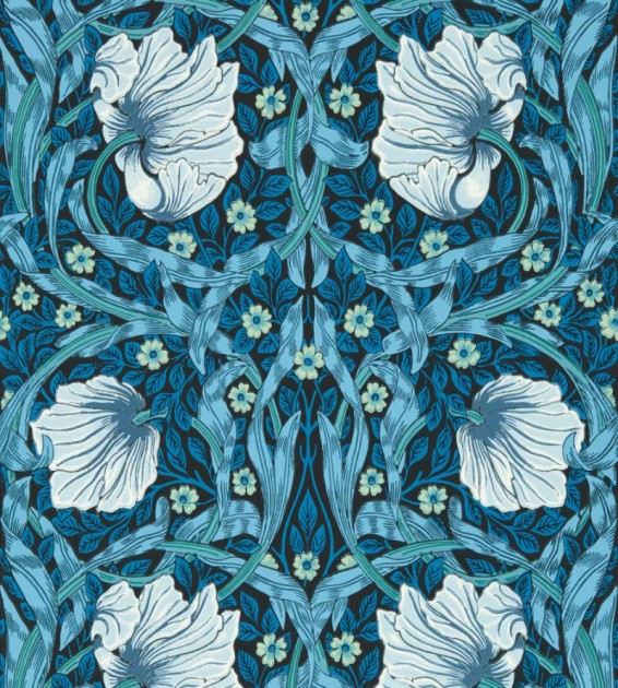 Morris & Co. 217331 Bedford Park Pimpernel Midnight Opal - tapeta botaniczna