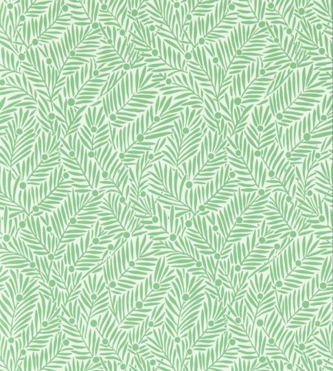 Morris & Co. 217346 Bedford Park Yew & Aril Spearmint - tapeta w gałęzie cisu