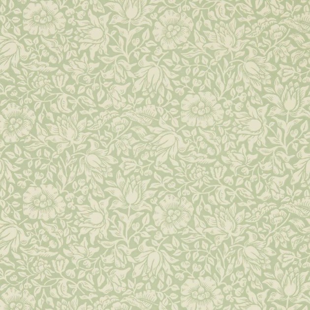 Morris & Co. 216678 Melsetter Mallow Apple Green - tapeta w kwiaty hibiskusa