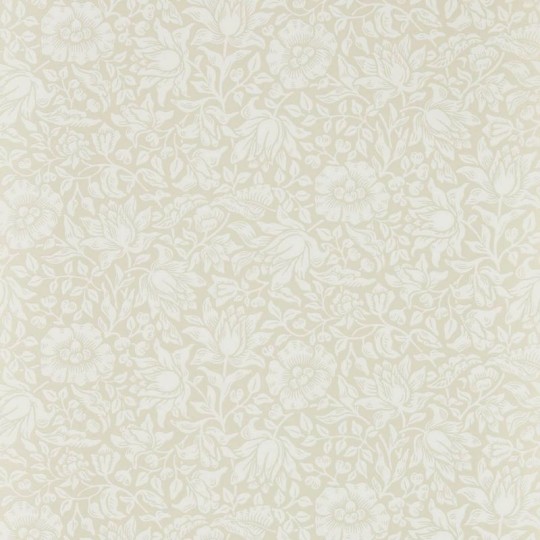 Morris & Co. 216676 Melsetter Mallow Cream Ivory - tapeta w kwiaty hibiskusa