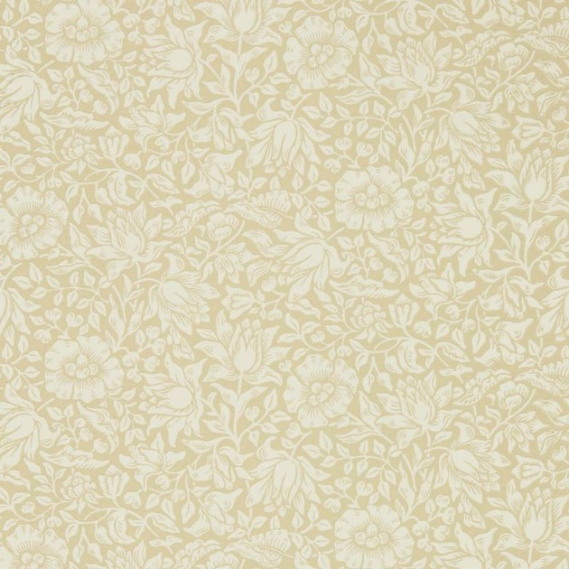Morris & Co. 216677 Melsetter Mallow Soft Gold - tapeta w kwiaty hibiskusa