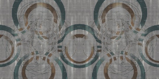 Wall&Deco WET_CB2401 Wet System 2024 Circle Back - mural inspirowany sztuką optyczną