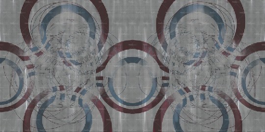 Wall&Deco WET_CB2402 Wet System 2024 Circle Back - mural inspirowany sztuką optyczną