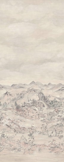 Cole&Son 126/5017 Shinrin Yoku Japanese Chinoiserie Grasscloth Pearlescent - mural japoński krajobraz