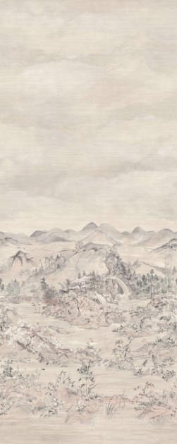 Cole&Son 126/5017 Shinrin Yoku Japanese Chinoiserie Grasscloth Pearlescent - mural japoński krajobraz