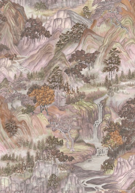 Cole&Son 126/11042 Shinrin Yoku Mountainscape Autumnal - tapeta krajobraz japońskich gór