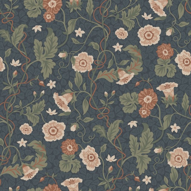 Sandberg S10500 Tradgarden Ulla Midnight Blue - tapeta roślinna