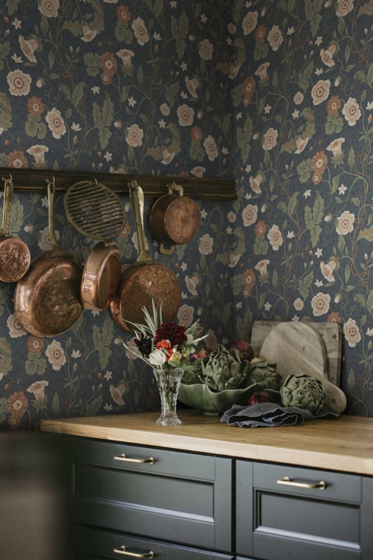 Sandberg S10500 Tradgarden Ulla Midnight Blue - tapeta roślinna