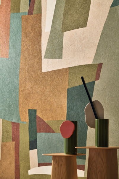 Casamance 71570204 Exploration Vernissage Multicolore - tekstylny mural w geometryczny wzór