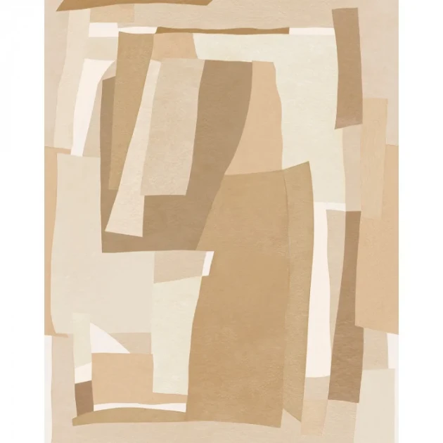 Casamance 71570102 Exploration Vernissage Sable camel - tekstylny mural w geometryczny wzór