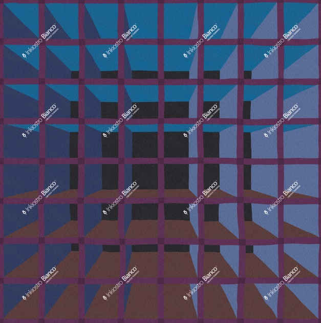 Inkiostro Bianco INKIENI2401 Ken Scott Unconventional Domino - mural geometryczny z iluzją głębi