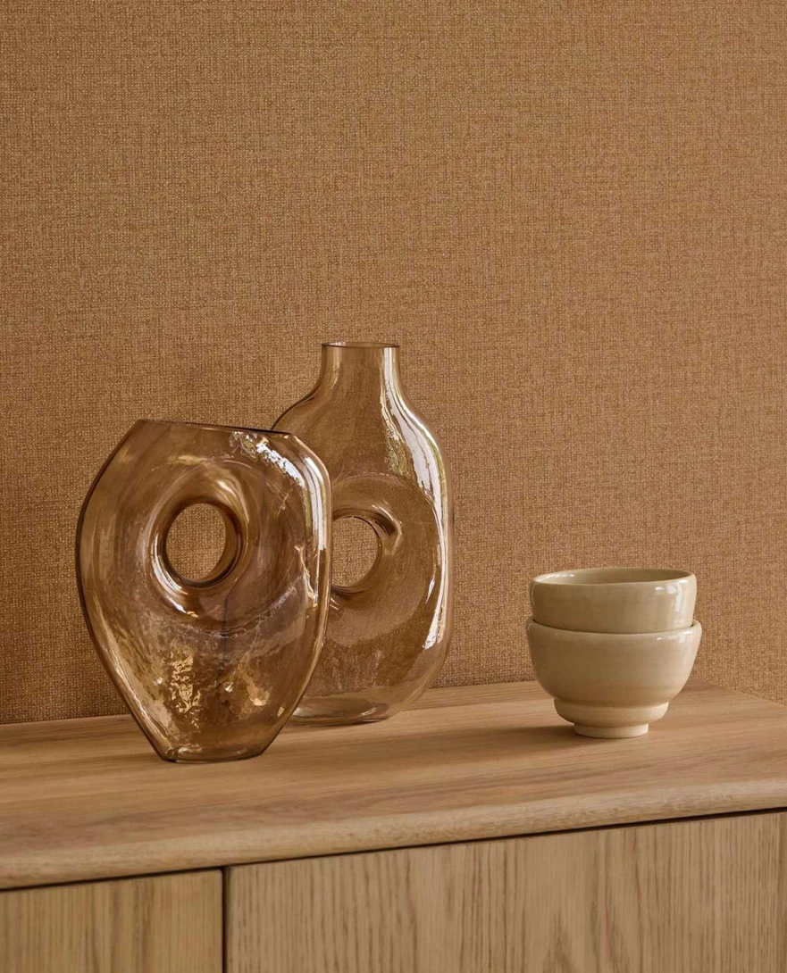 Eijffinger 340632 Linen Look - żółta tapeta imitująca len