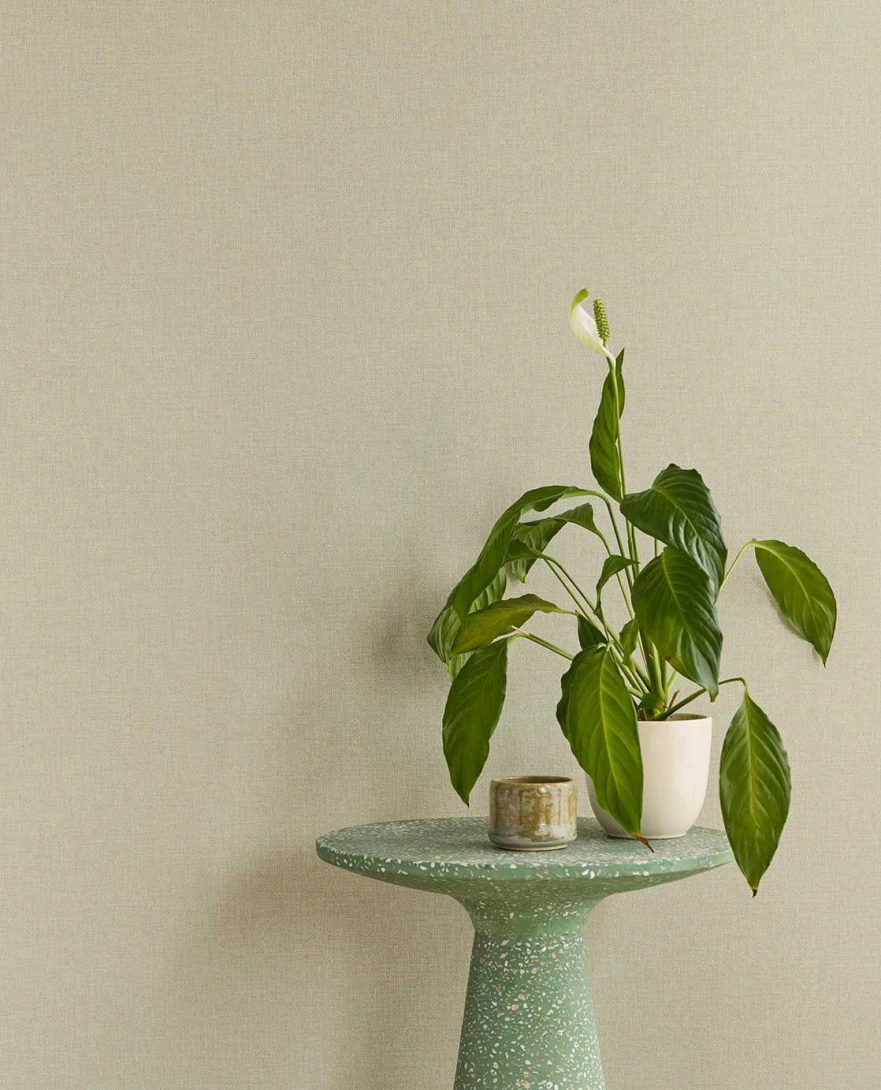 Eijffinger 340635 Linen Look - zielona tapeta imitująca len