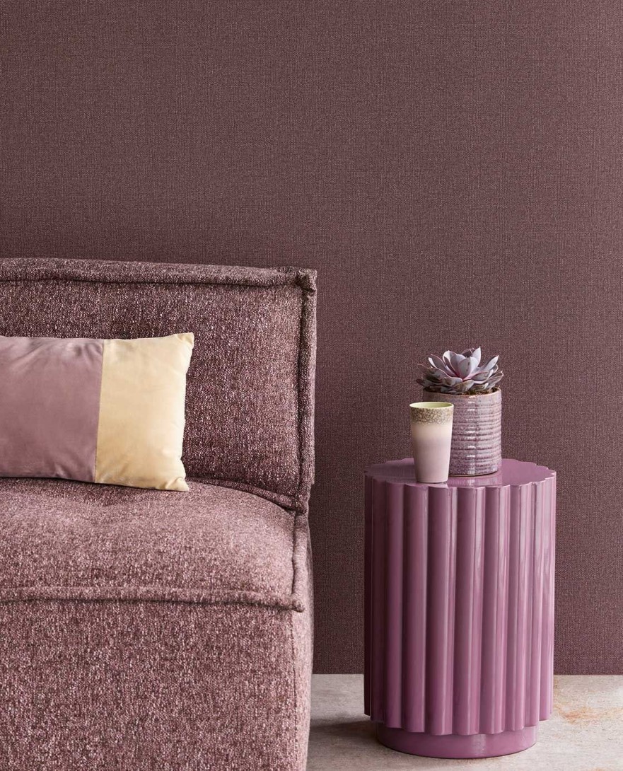 Eijffinger 340644 Linen Look - fioletowa tapeta imitująca len