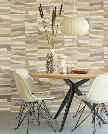 Eijffinger 340573 Groovy - tapeta w pionowe pasma z poziomych nici