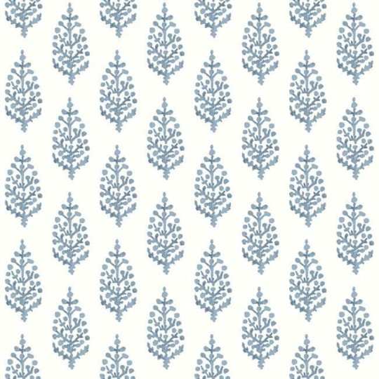 York FH4068 Simply Farmhouse Paisley On Calico Blue - tapeta w minimalistyczny motyw roślinny