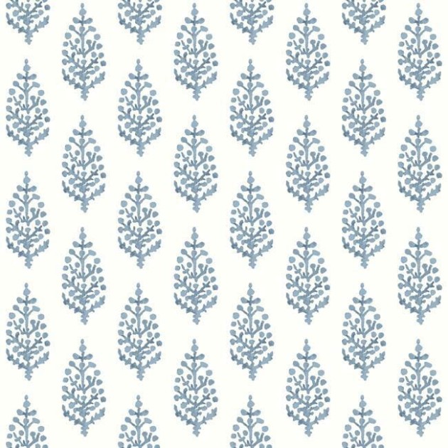 York FH4068 Simply Farmhouse Paisley On Calico Blue - tapeta w minimalistyczny motyw roślinny