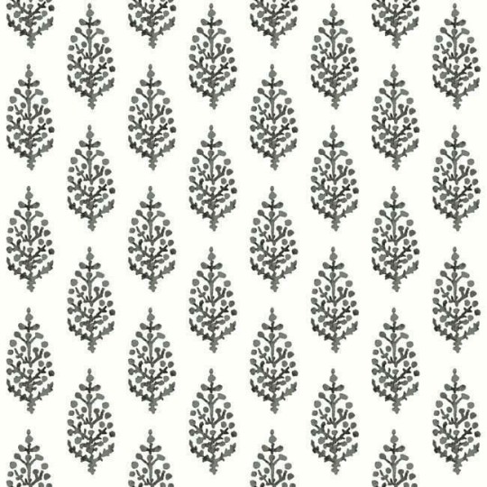 York FH4069 Simply Farmhouse Paisley On Calico Black/White - tapeta w minimalistyczny motyw roślinny