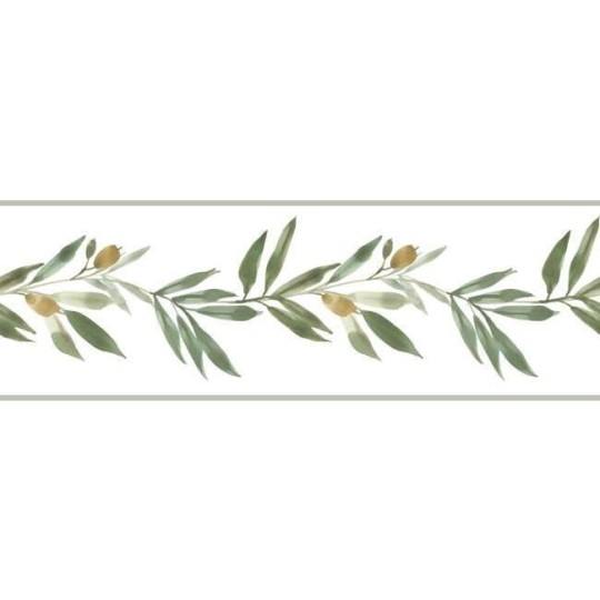 York FH4099BD Simply Farmhouse Olive Branch Green - border w gałązki oliwne