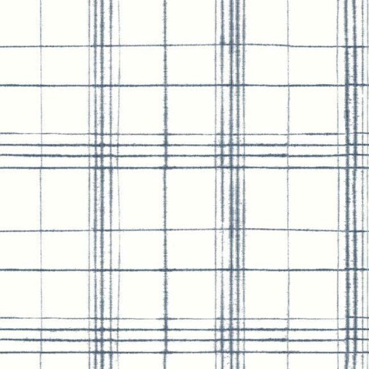 York FH4017 Simply Farmhouse Farmhouse Plaid Navy/White - tapeta w kratę