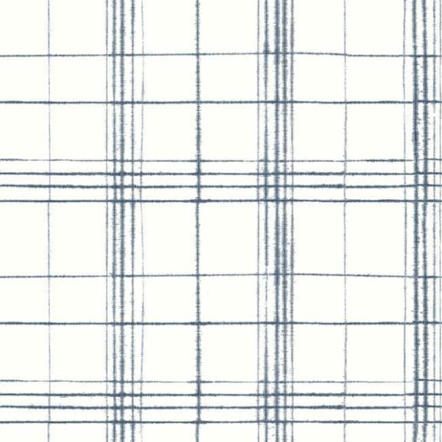 York FH4017 Simply Farmhouse Farmhouse Plaid Navy/White - tapeta w kratę