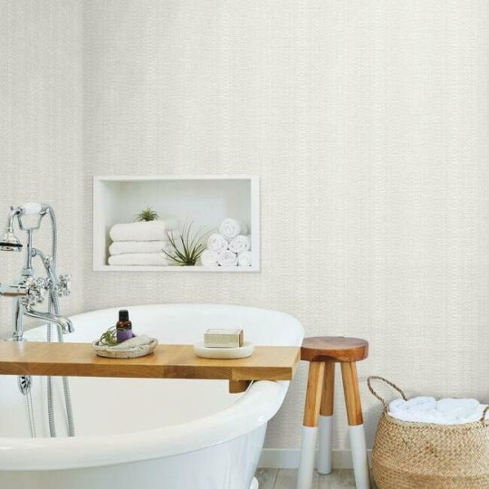 York FH4014 Simply Farmhouse Market Stripe White - tapeta delikatne pasy