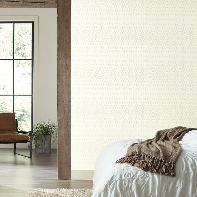 York FH4044 Simply Farmhouse Diamond Ombre Linen/White - tapeta w geometryczny wzór